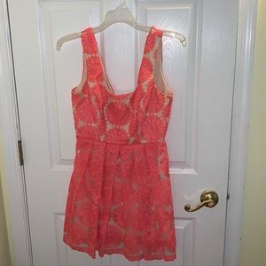 Pink flowy flower dress